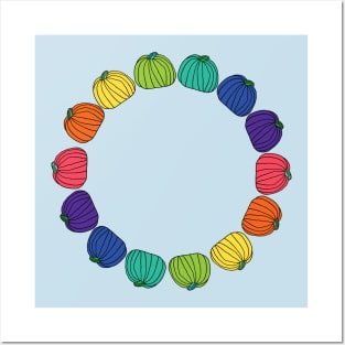 Rainbow Colored Pumpkin Ring Posters and Art